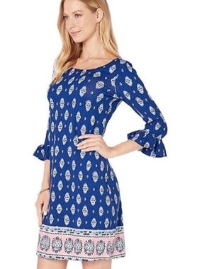 Lilly Pulitzer Sophie Ruffle Dress Lapis Lazuli Glow Up Engineered Dress S